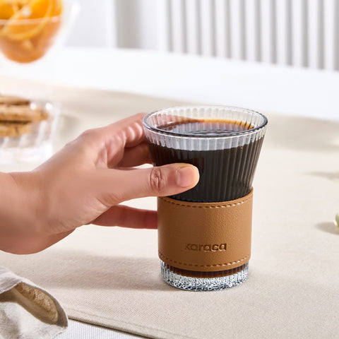 Karaca Leather Cool Touch Latte Glass 210 Ml Brown