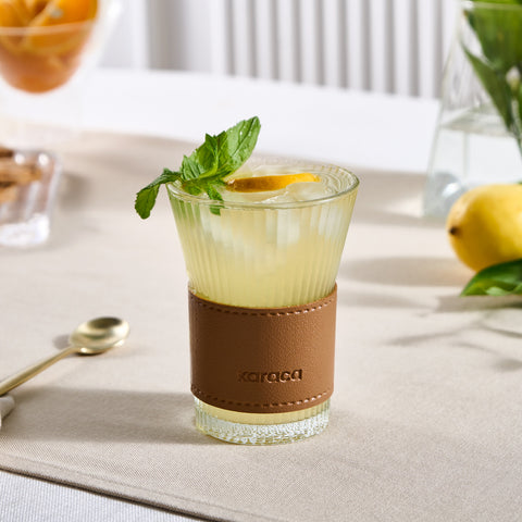 Karaca Leather Cool Touch Latte Glass 210 Ml Brown
