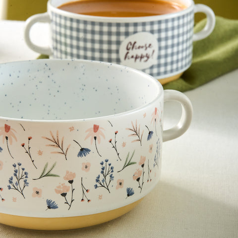  Karaca Monet Flower 3 Parça Çorba Kasesi, 460 ml