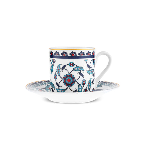 Karaca Rumi Kaffeetassenset für 6 Personen, 80 ml