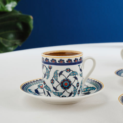 Karaca Rumi Kaffeetassenset für 6 Personen, 80 ml