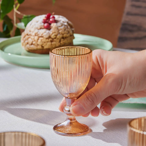 Karaca Rocco 6-Piece Coffee Glass Set, Amber, 60ML