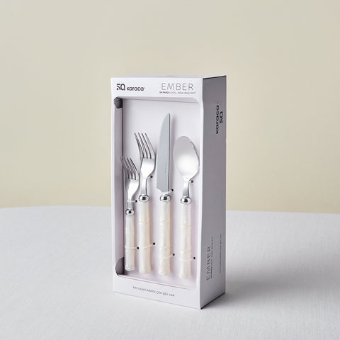 Karaca Ember Besteckset für 6 Personen, 24-teilig, Creme