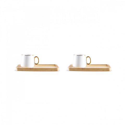 Karaca Ada Bamboo Platte 2 Person Kaffeetasse 90 Ml