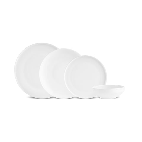  Karaca Streamline New Saturn White 24-Piece Dinnerware Set, 6 Persons