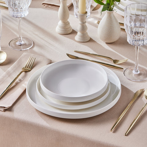  Karaca Streamline New Saturn White 24-Piece Dinnerware Set, 6 Persons