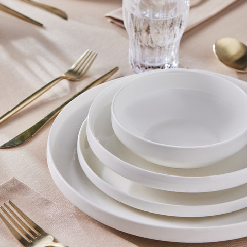  Karaca Streamline New Saturn White 24-Piece Dinnerware Set, 6 Persons