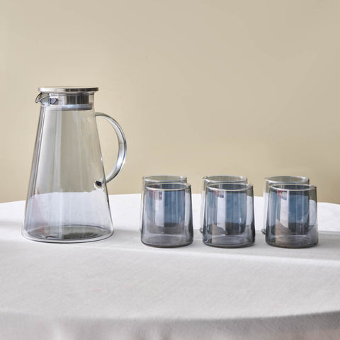 Karaca Serene 7 Piece Glass Set, Anthracite