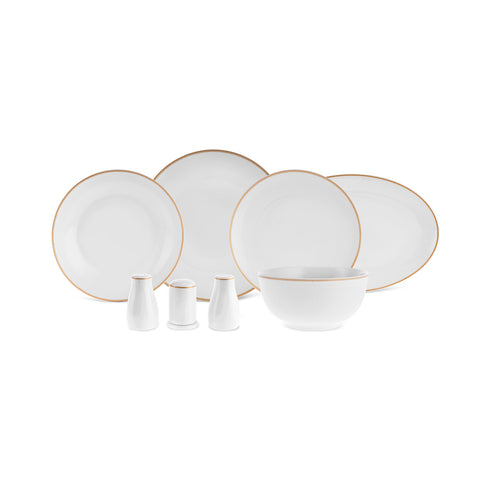 Karaca Forever Bone Ollie 53-Piece 12-Person Dinner Set Gold