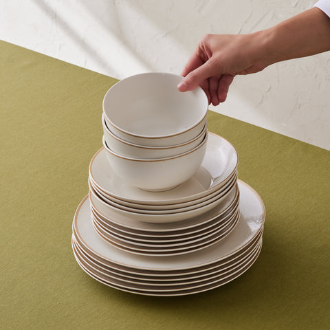 Karaca Forever Bone Ollie 53-Piece 12-Person Dinner Set Gold