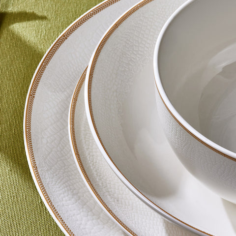 Karaca Forever Bone Ollie 53-Piece 12-Person Dinner Set Gold