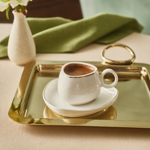 Karaca Streamline Tribe Kaffeetassen-Set für 2 Personen, 90 ml