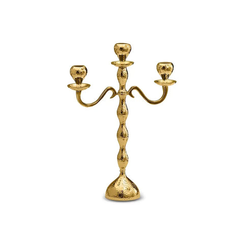 Karaca Arlen 3er Kerzenhalter Gold 38x29 cm