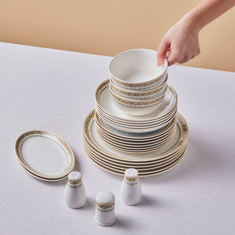 Karaca Forever Bone Bondi, 53-Piece Dinnerware Set for 12 People