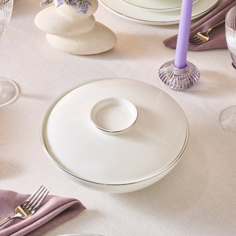 Karaca Fine Bone Meridian 55 Parça 12 Kişilik Yemek Takımı Platin 