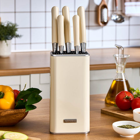 Karaca Mastersharp Knife Set, Ecru