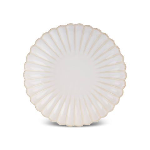 Karaca New Daisy Pasta-Schale aus Steinzeug mit Reaktivglasur, 22,5 cm, Weiß