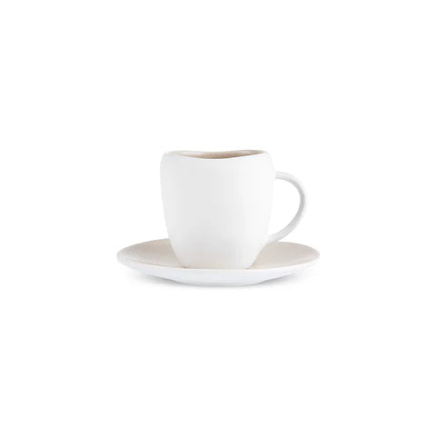 Karaca Earth Collection New Cupid Reactive Glaze Espresso Türk Kahve Fincan Seti, 90 ml, Tek Kişilik, Bej Beyaz