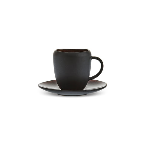 Karaca Earth Collection New Galactic, 2-teiliges Kaffeetassen-Set für 1 Personen, 100ML, Schwarz