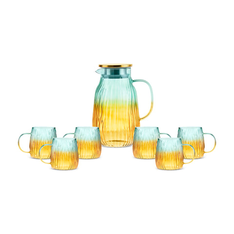 Karaca Jolie Yellow  Green 7-Piece Water Set