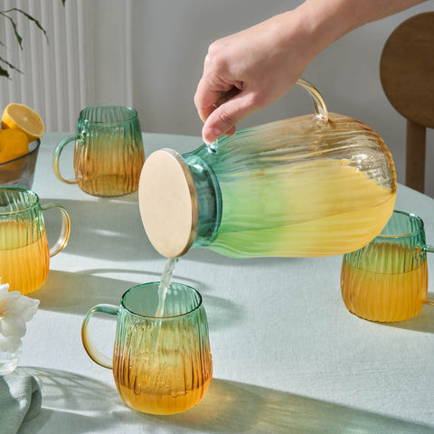 Karaca Jolie Yellow  Green 7-Piece Water Set