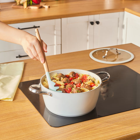 Karaca Swiss Crystal Almond Cream Stainless Steel Handle Casserole 24 cm
 