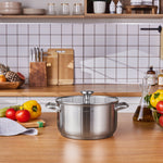 Karaca Elite Edelstahl-Induktions-Kochtopf mit Deckel, 24 cm, Silber
