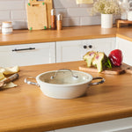 Karaca Swiss Crystal Almond Cream Handle Flache Kasserolle 26 cm