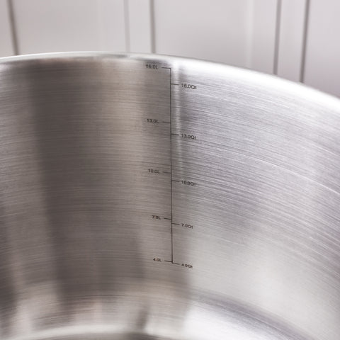 Karaca Elite Edelstahl-Induktions-Kochtopf mit Deckel, 34 cm, Silber