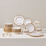 Karaca Royal Bone China Victoria 55-teiliges Tafelservice für 12 Personen, Gold