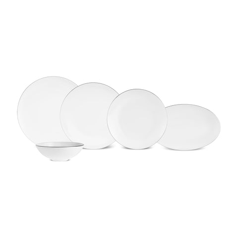 Karaca Fine Pearl Extra Chanak 55-Piece Dinner Set for 12 People Platinum