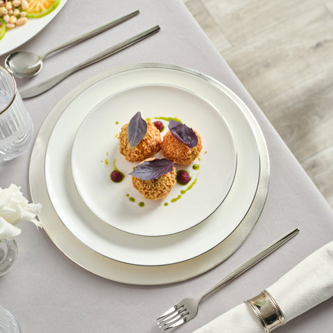 Karaca Fine Pearl Extra Chanak 55-Piece Dinner Set for 12 People Platinum