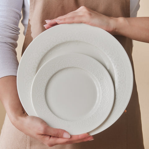 Karaca New Dome Tafelservice für 6 Personen, 24-teilig, Weiß