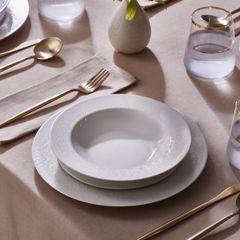 Karaca New Dome Tafelservice für 6 Personen, 24-teilig, Weiß