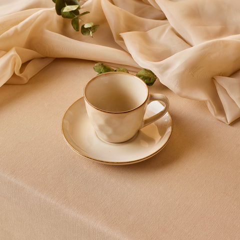 Karaca Aria Teetasse mit Untertasse mit Reaktivglasur, 230 ml, Beige