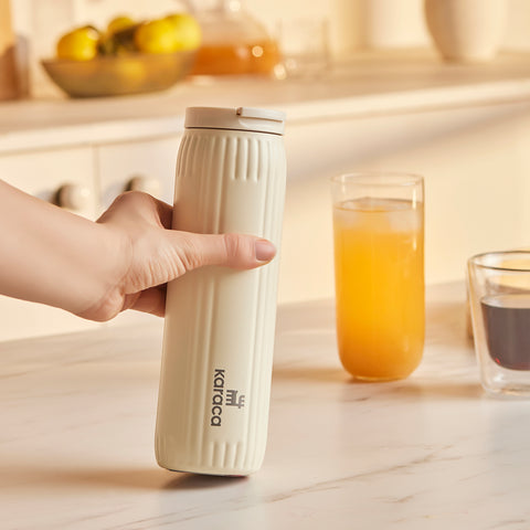 Karaca Rimo Sızdırmaz Çelik Termos 600 ml Krem