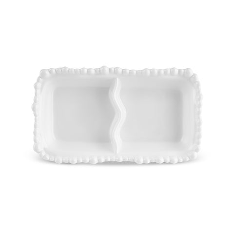 Karaca Perla Melamine Divided Cookie Jar Rectangular 23 cm White
 