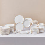 Karaca Stream Bone China Sunset 53-teiliges Servierset für 12 Personen, Gold