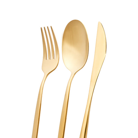 Karaca Lızbon Matte Gold 6-Personen 30-teiliges Besteckset