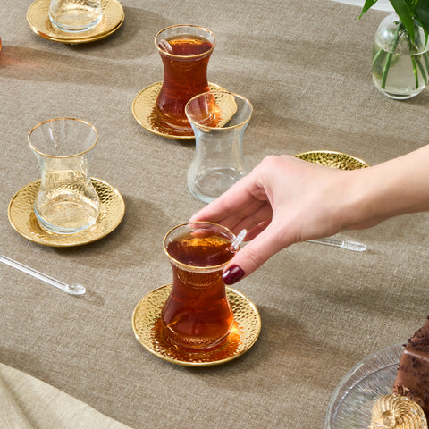 Karaca Ada Gold 6 Kişilik 18 Parça Çay Seti

