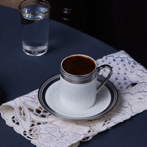 Karaca Royal Bone Kate Kaffeetassen-Set für 6 Personen, 90 ml