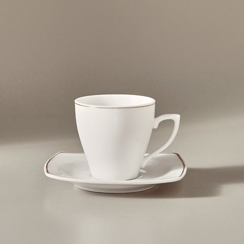Karaca Jamie Porzellan-Espresso- und Türkische Kaffeetassen-Set, 12-teilig, für 6 Personen, 90 ml, Weiß