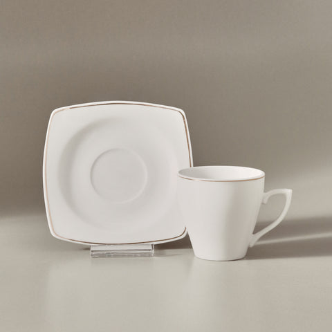 Karaca Jamie Porzellan-Espresso- und Türkische Kaffeetassen-Set, 12-teilig, für 6 Personen, 90 ml, Weiß