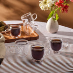 Karaca Olivier 6-teiliges doppelwandiges Espresso- und türkisches Kaffeetassen-Set für 6 Personen, 80 ml, klar