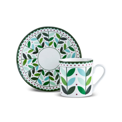 Karaca Tracy Gold 12-teiliges Bone China Espresso Türkisch-Kaffeetassen-Set für 6 Personen, 80 ml, Mehrfarbig