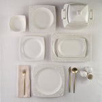 Karaca Square Bone Bridal 60-Piece Dinner Set for 12 People