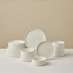 Karaca Salvare Diamond 18-piece bone china dinnerware set for 6 people, white  