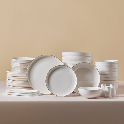 Karaca Stream Bone China Favaro 53-teiliges Tafelservice für 12 Personen, Gold