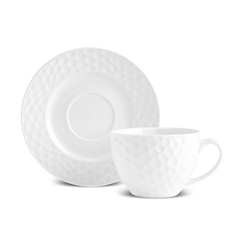 Karaca Nora Embossed Tea Cup Set for 6 Persons, 220 ml
