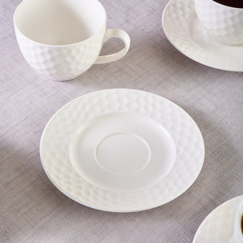 Karaca Nora Embossed Tea Cup Set for 6 Persons, 220 ml